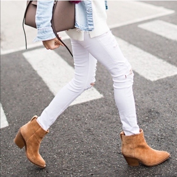 Acne Studios Donna Suede Western Ankle Booties in Brown Suede size 36 size 6 - Picture 4 of 9